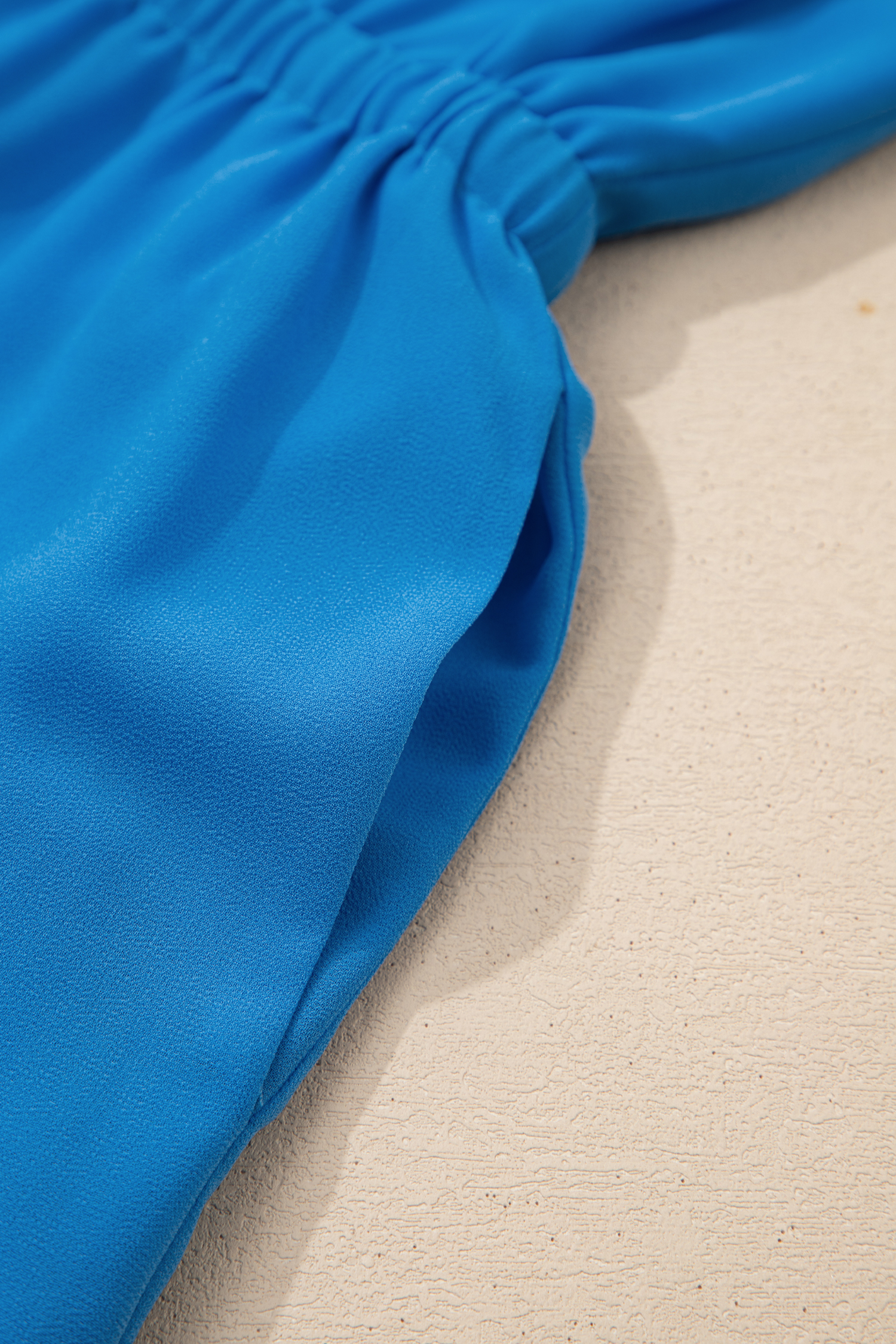 Blue Half Buttons Collared Elastic Waist Sleeveless Shirt Dress - loveforevers