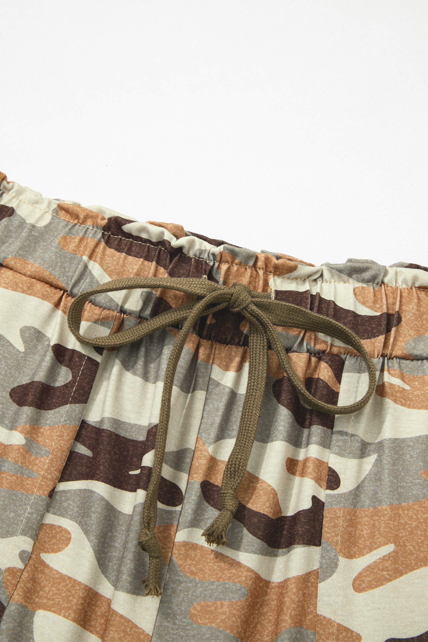 Green Camouflage Printed Drawstring Elastic Waist Jogger Pants - loveforevers