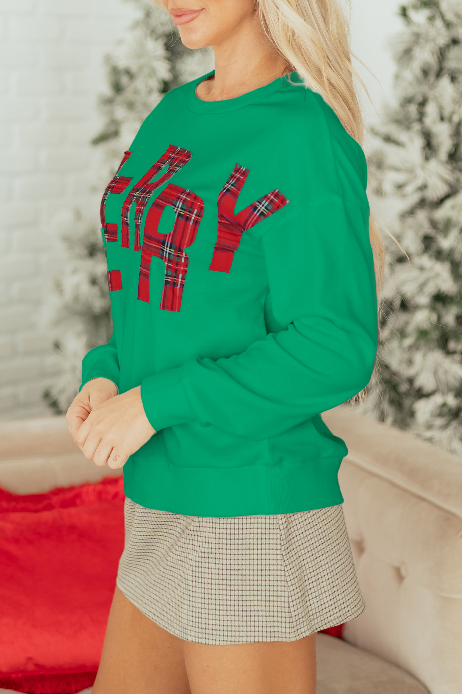 White Plaid MERRY Christmas Vacation Sweatshirt - loveforevers