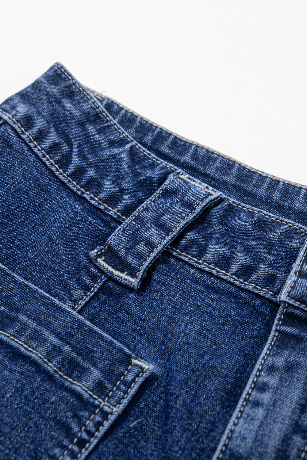 Sail Blue Wide Leg Pocketed High Waist Jeans - loveforevers