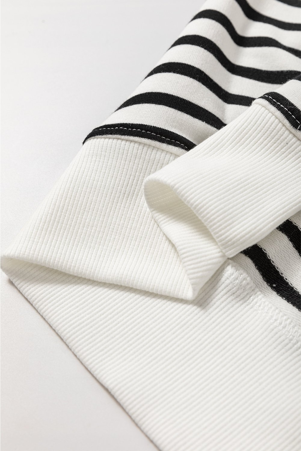 Black Stripe Raglan Sleeve Side Slits Loose Sweatshirt - loveforevers