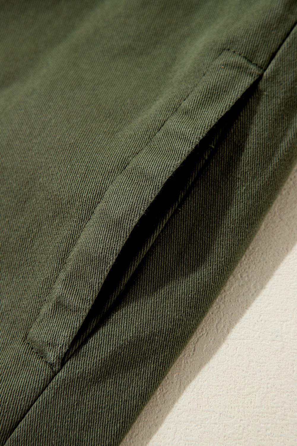 Moss Green Snap Button Zipper Tight Waist Collared Jacket - loveforevers
