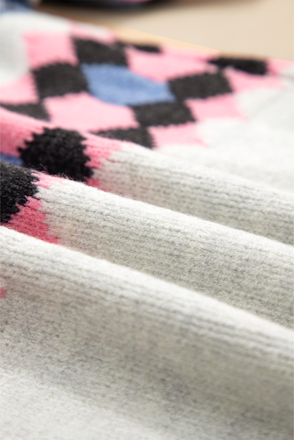 Pink Stripe Geometric Button Up Sweater Cardigan - loveforevers