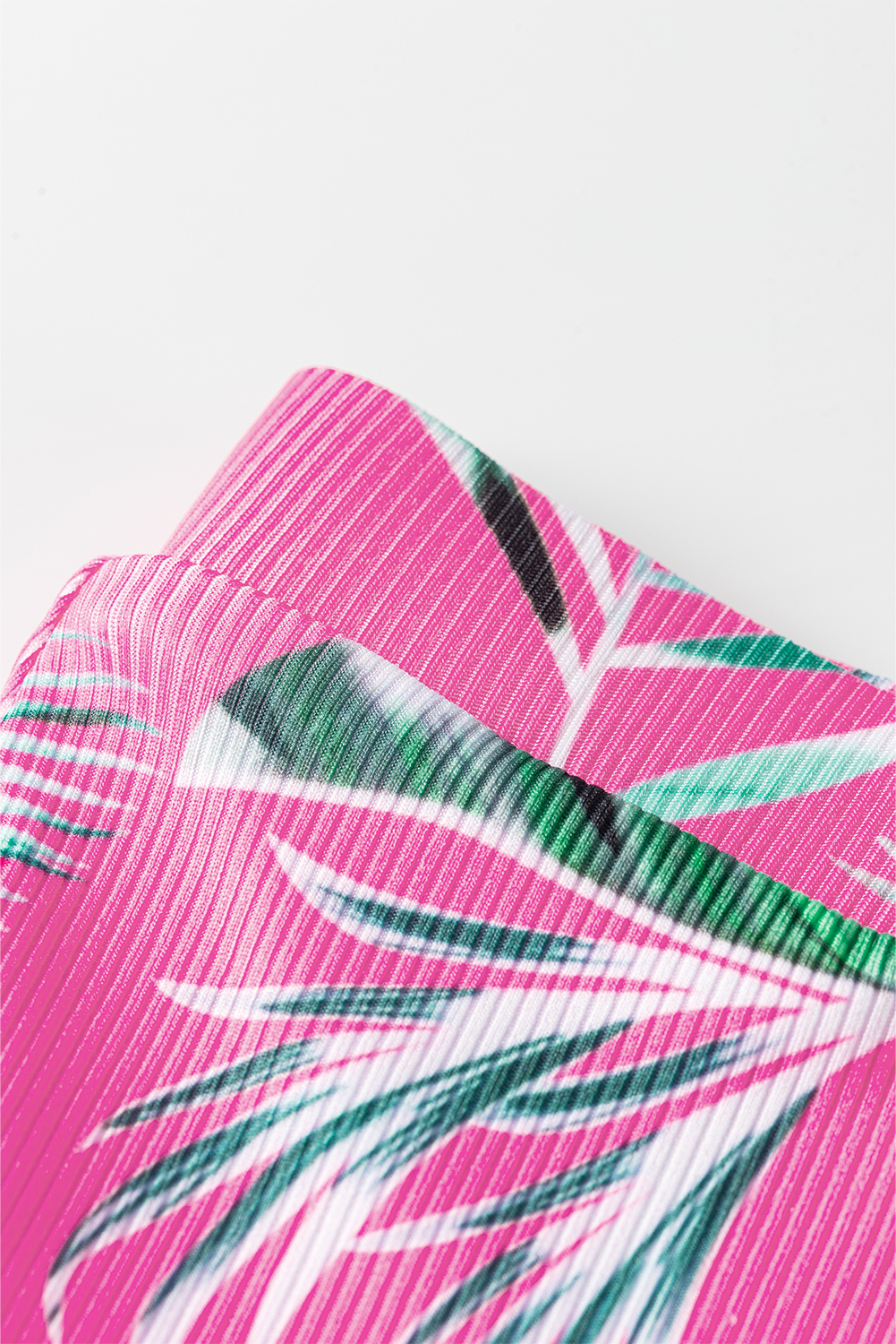 Rose Tropical Print Textured Bikini Bottoms - loveforevers