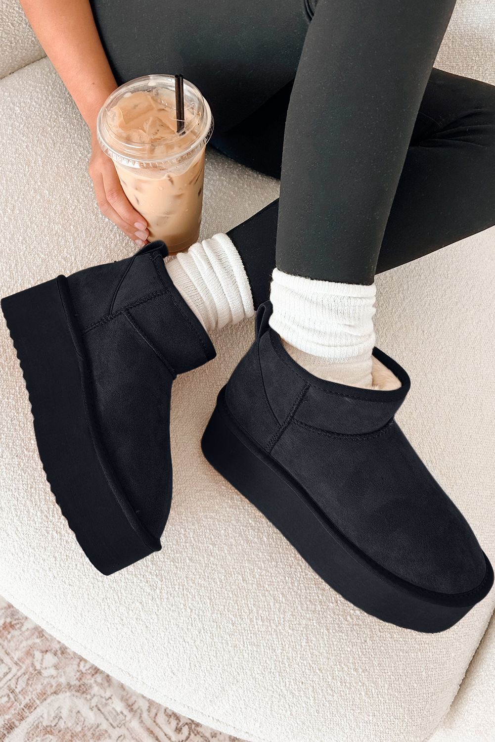 Chestnut Faux Fur Lined Suede Ankle Snow Boots - loveforevers