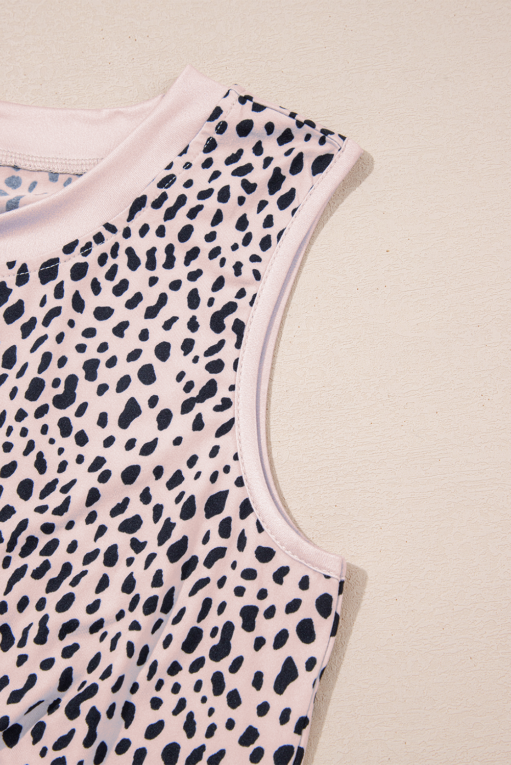 Apricot Leopard Round Neck Tank Top - loveforevers