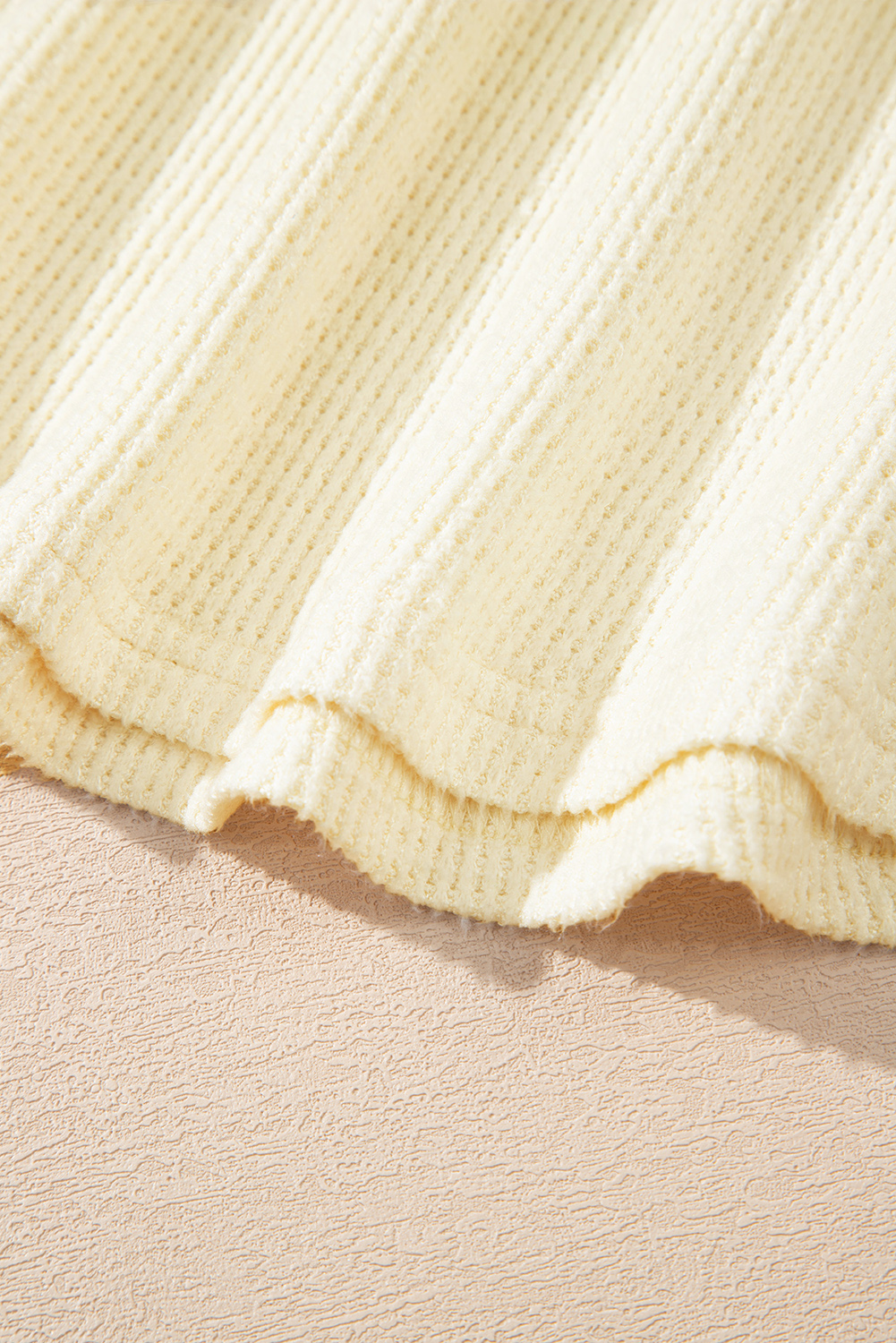 Oatmeal Textured Knit Half Buttons Henley Top - loveforevers
