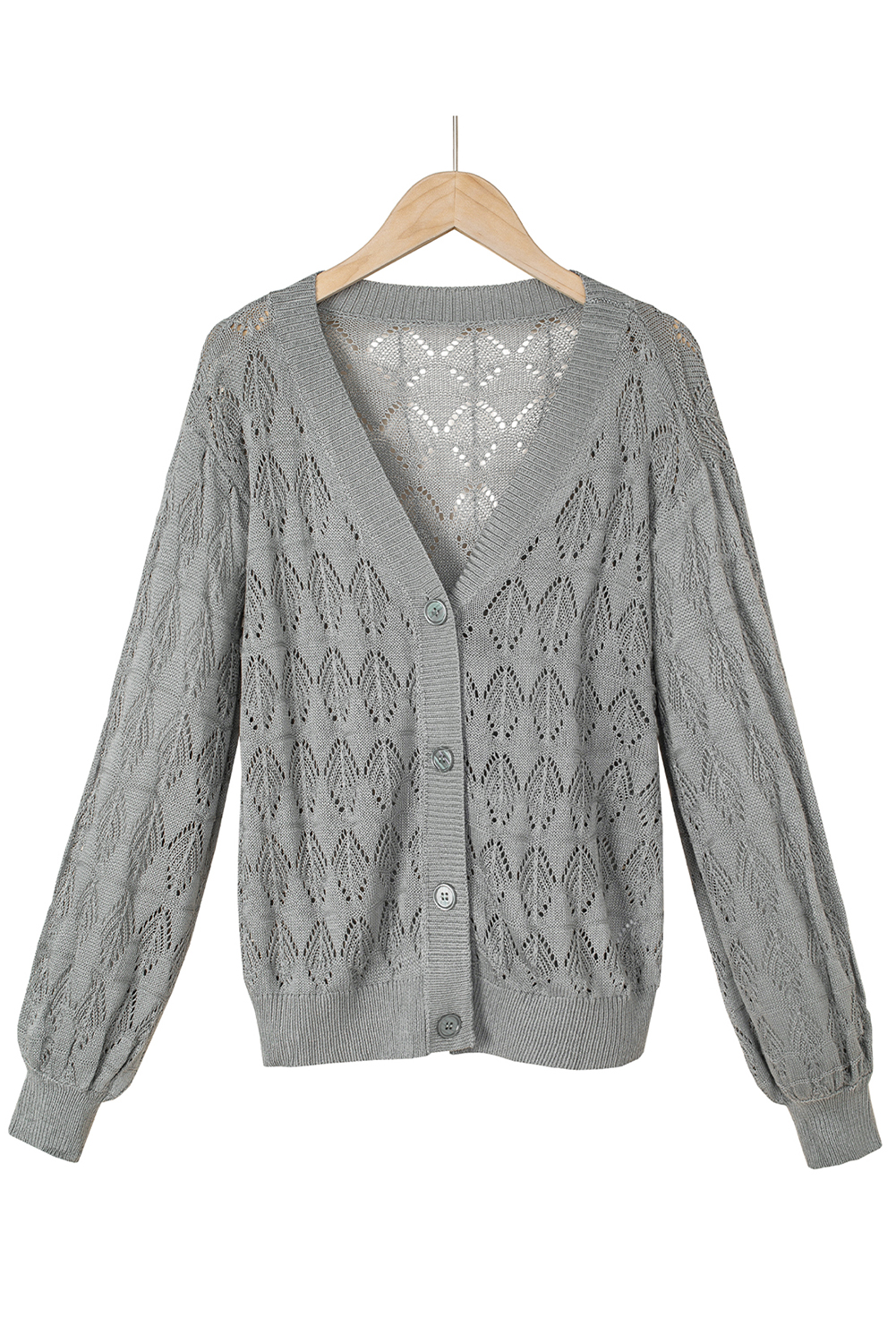 Fiery Red Lightweight Buttoned Front Crochet Cardigan - loveforevers