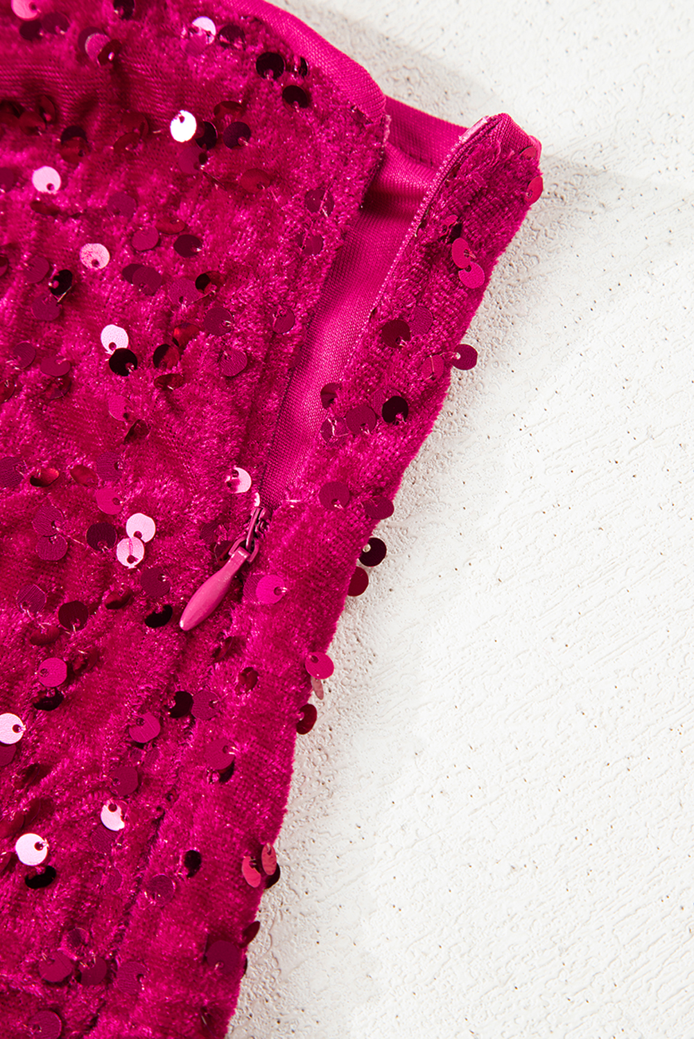 Pitaya Pink One Shoulder Thigh High Split Bodycon Sequin Gown - loveforevers