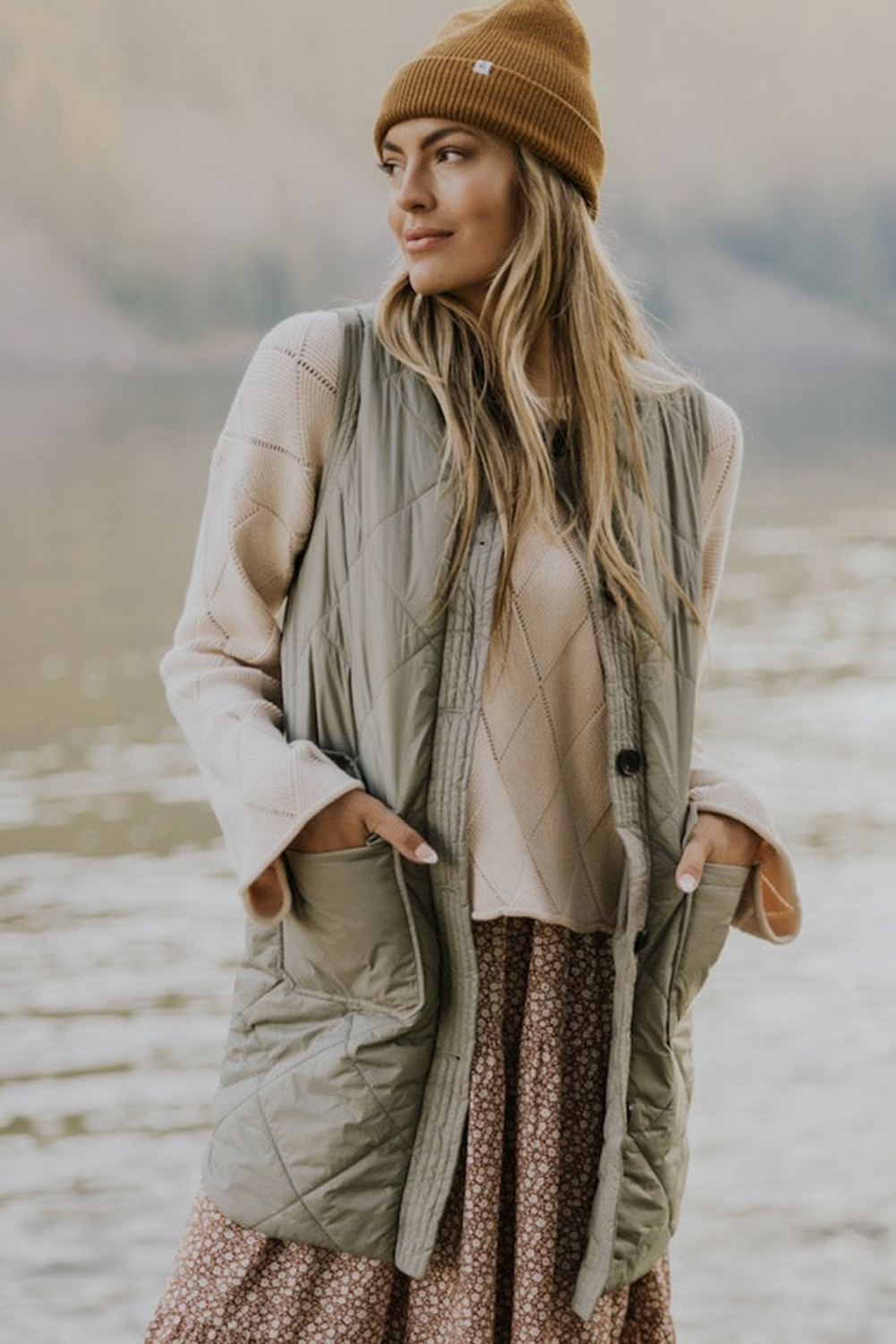 Green Quilted Snap Button Hooded Puffer Coat - loveforevers