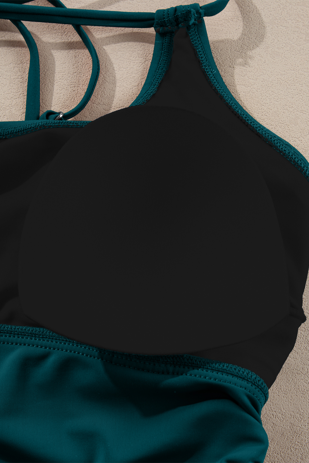 Sea Green Drawstring Tummy Control Mix-and-match 2pcs Tankini Swimsuit - loveforevers