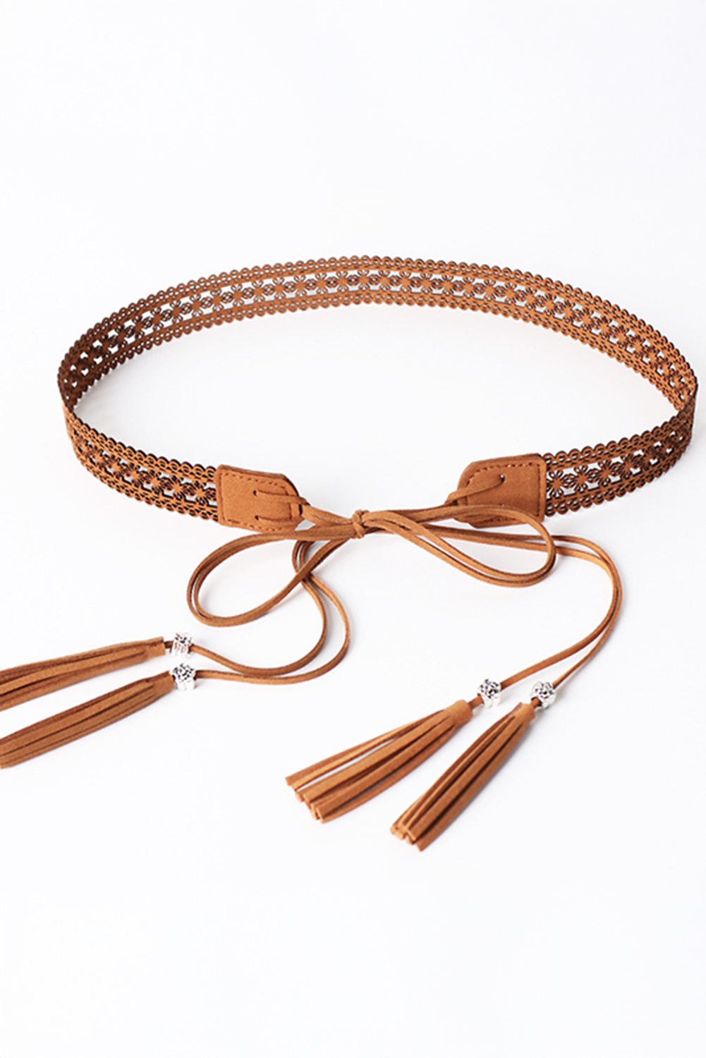 Thai Curry Boho Tassel Crochet Self-tie Waist Belt - loveforevers