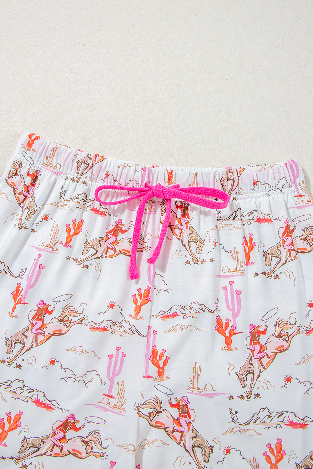 White Cowgirl Country Print Pajamas Set - loveforevers