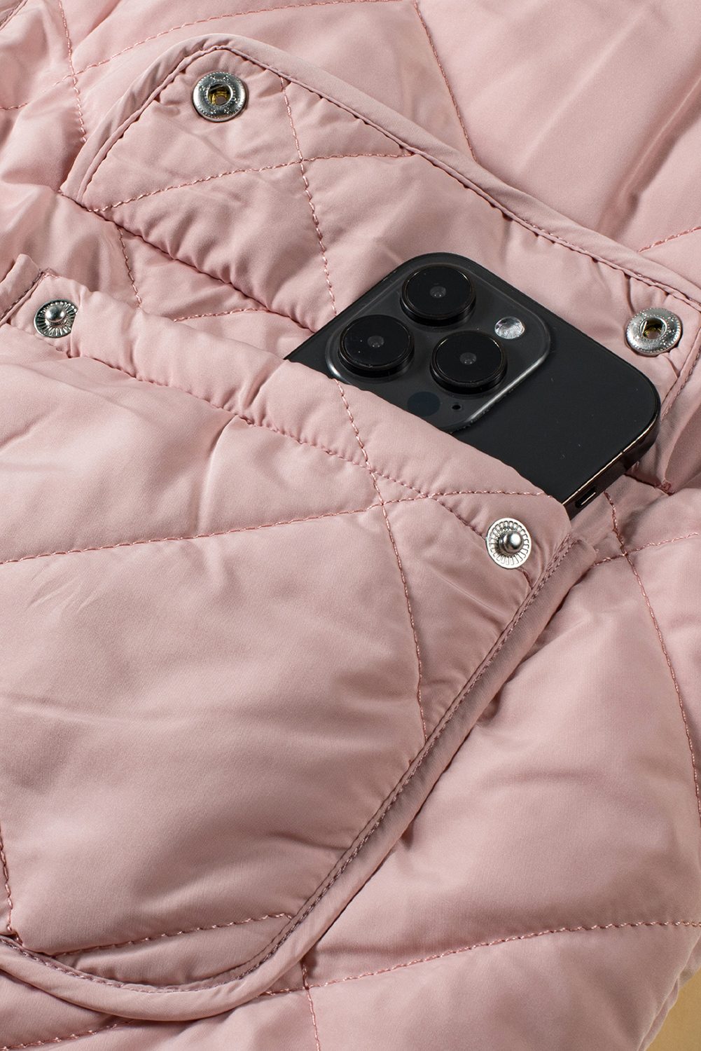 Pink Fleece Lined Quilted Vest Coats - loveforevers