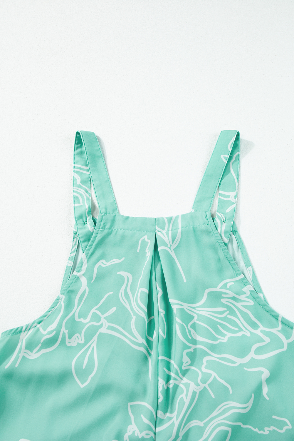 Moonlight Jade Printed Bib Wide Leg Overall - loveforevers