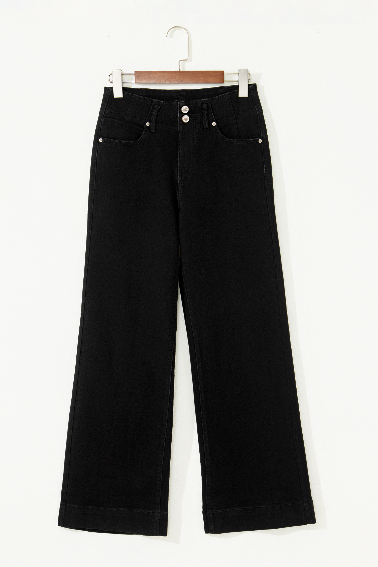 Bonbon 2-Button High Waist Flared Bottom Jeans - loveforevers