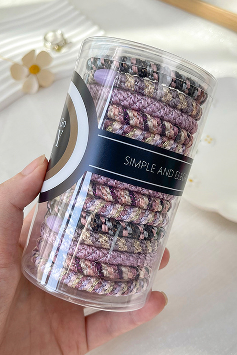 Phalaenopsis 15 pcs/box Elastic Braided Hair Tie - loveforevers