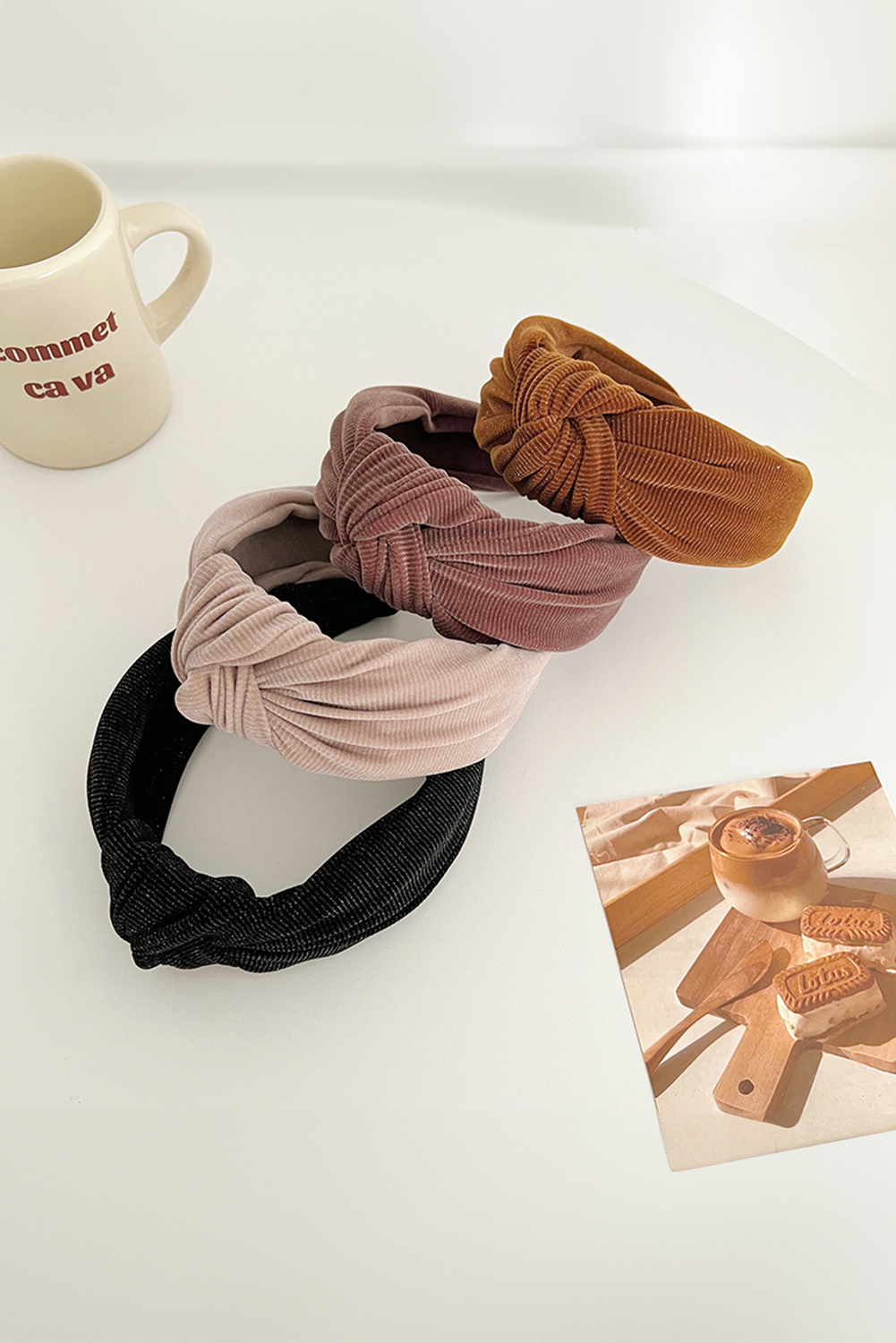 Chestnut Knotted Ribbed Wide Headband - loveforevers