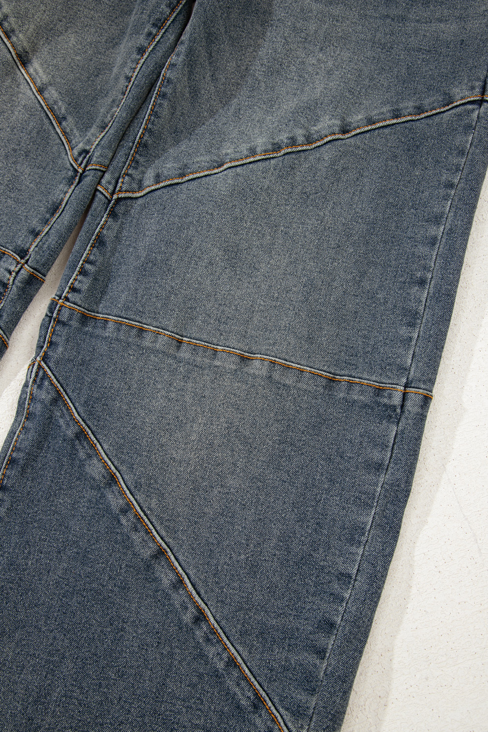 Sail Blue Exposed Stitching Loose Straight High Waist Jeans - loveforevers