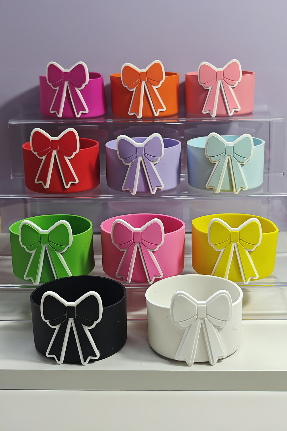 Bonbon 1pc Bow Knot Silicone Cup Sleeve - loveforevers