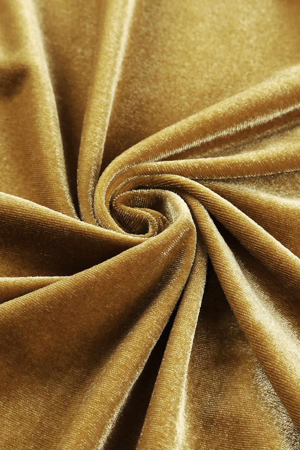 Yellow Velvet Open Front Pocketed Long Duster - loveforevers