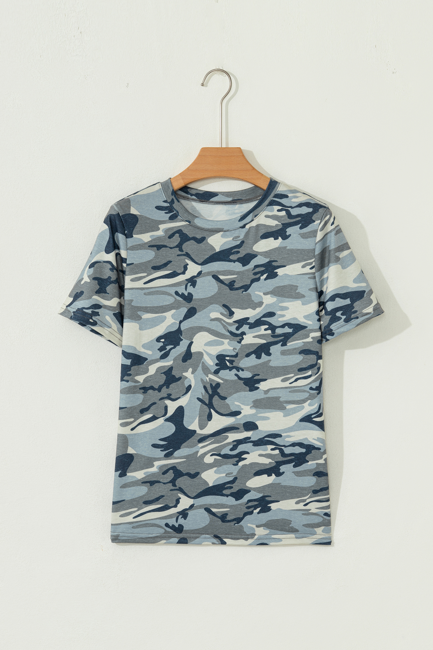 Green Camouflage Print Crew Neck T Shirt - loveforevers