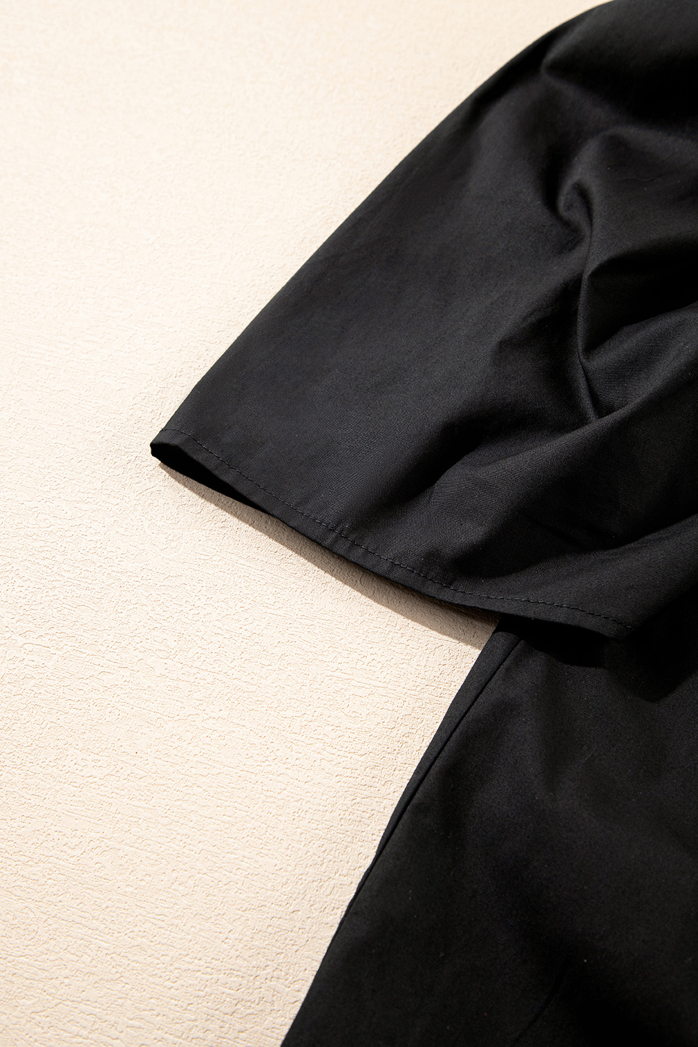 Black Frilly Puff Sleeve Stylish Collared Shirt - loveforevers