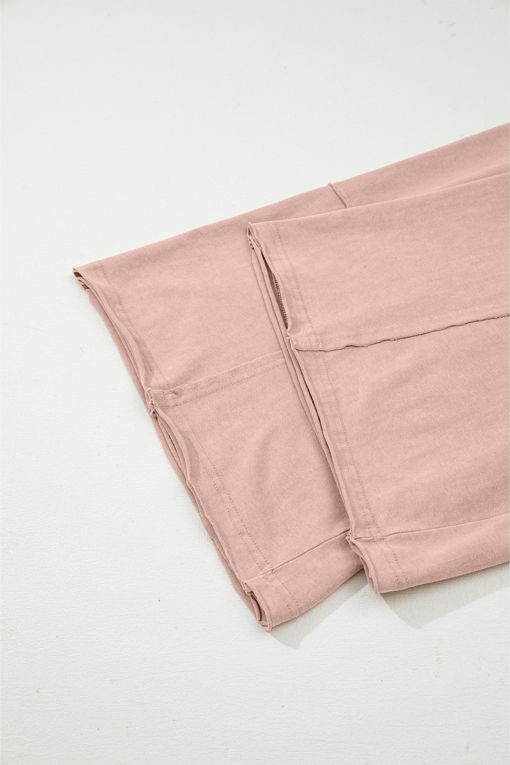 Light Grey Flower Patch Mineral Washed Terry Knit Cropped Wide Leg Pants - loveforevers