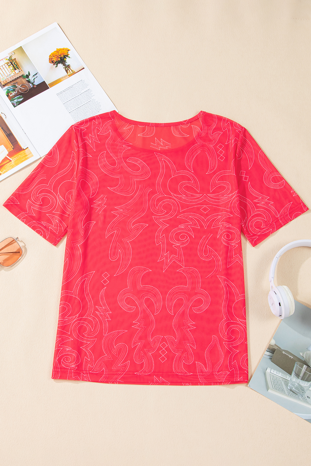 Red Western Girls Mesh T Shirt - loveforevers