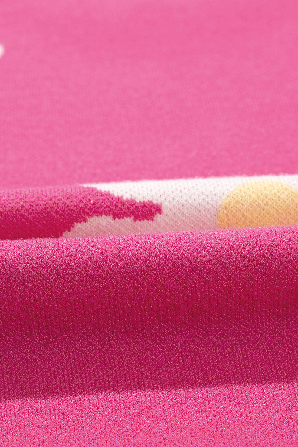 Bright Pink Daisy Flower Crew Neck Long Sleeve Sweater - loveforevers