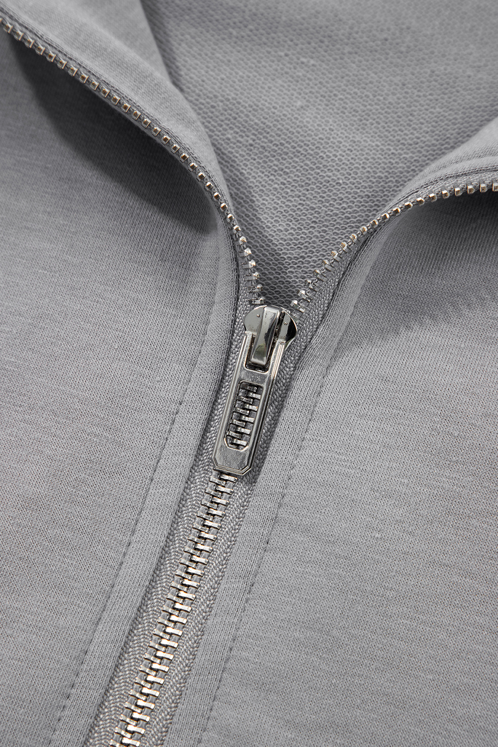 Gray Double Zipper Hooded Jacket and Sweatpants Active Set - loveforevers