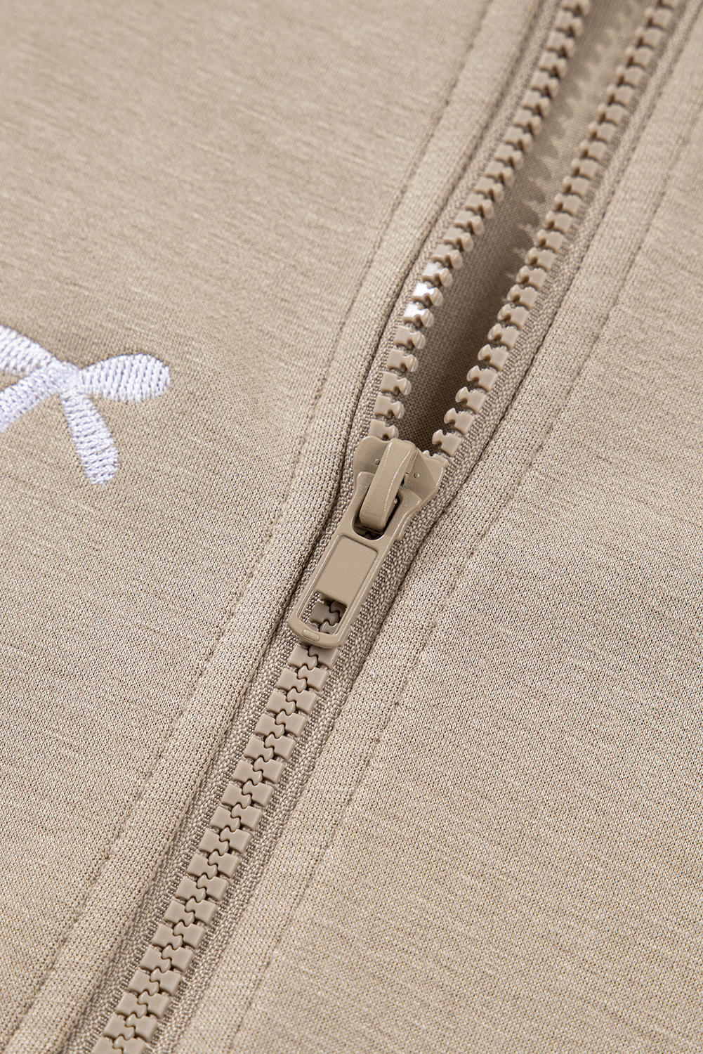 Goat Contrast Bow Embroidered Zip Up Jacket Hoodie - loveforevers