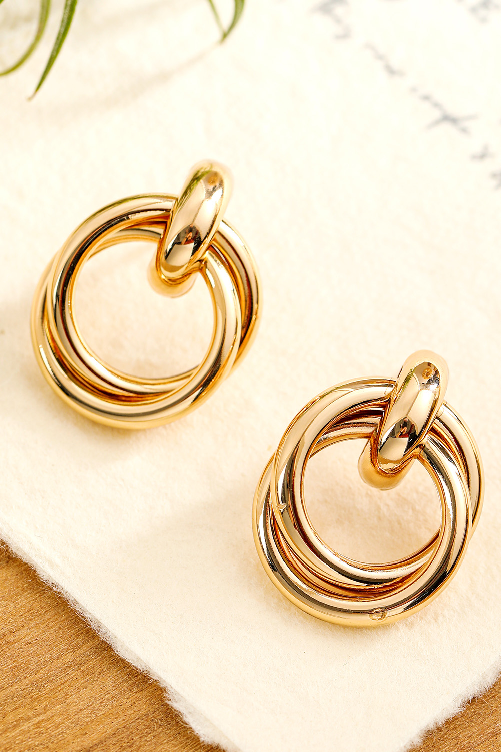 Gold Circles Plated Alloy Stud Earrings - loveforevers