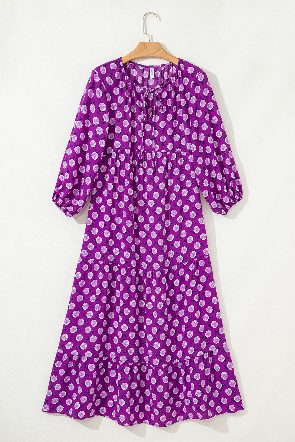 Sky Blue Boho Printed Half Sleeve Maxi Dress - loveforevers
