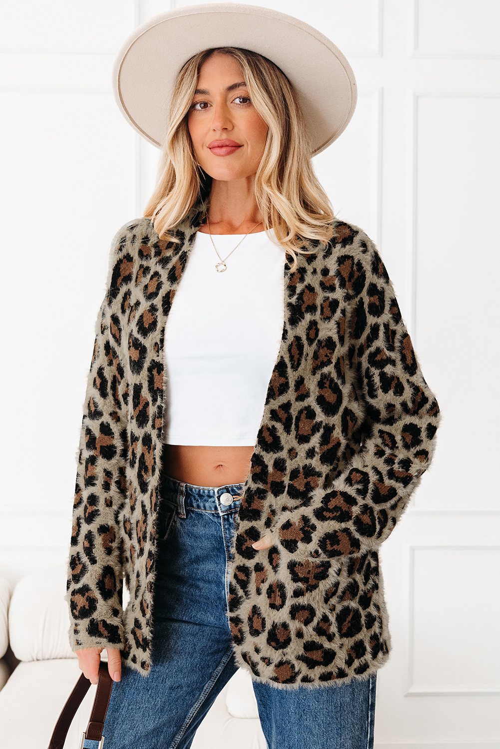 Brown Leopard Open Casual Cardigan - loveforevers