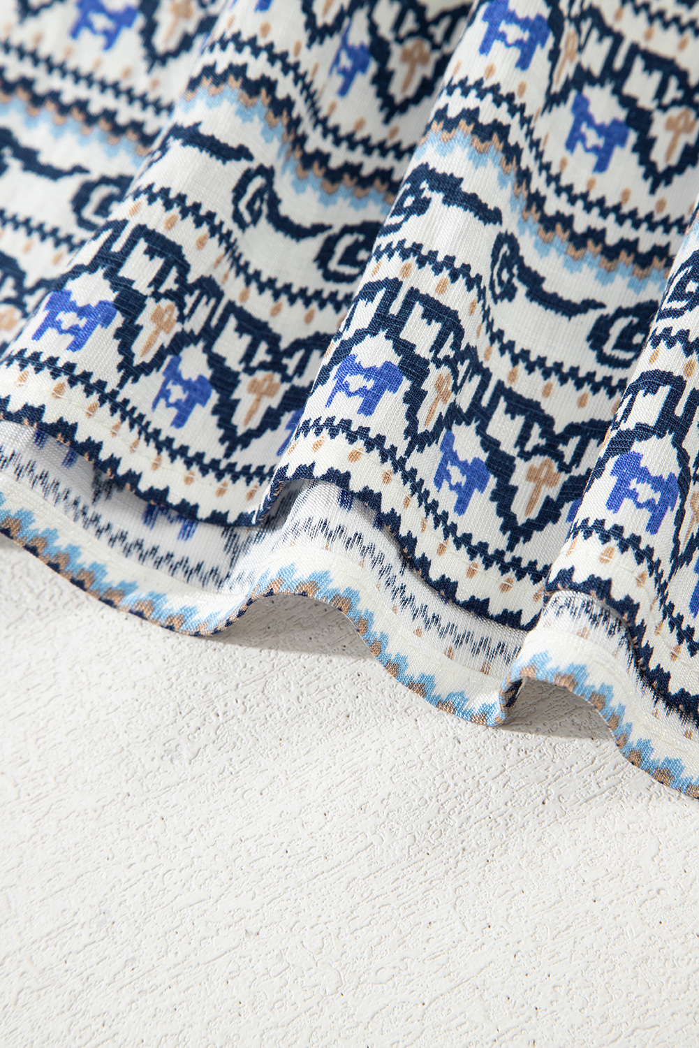 Blue Bohemian Fashion Print Spaghetti Straps Loose Tank - loveforevers