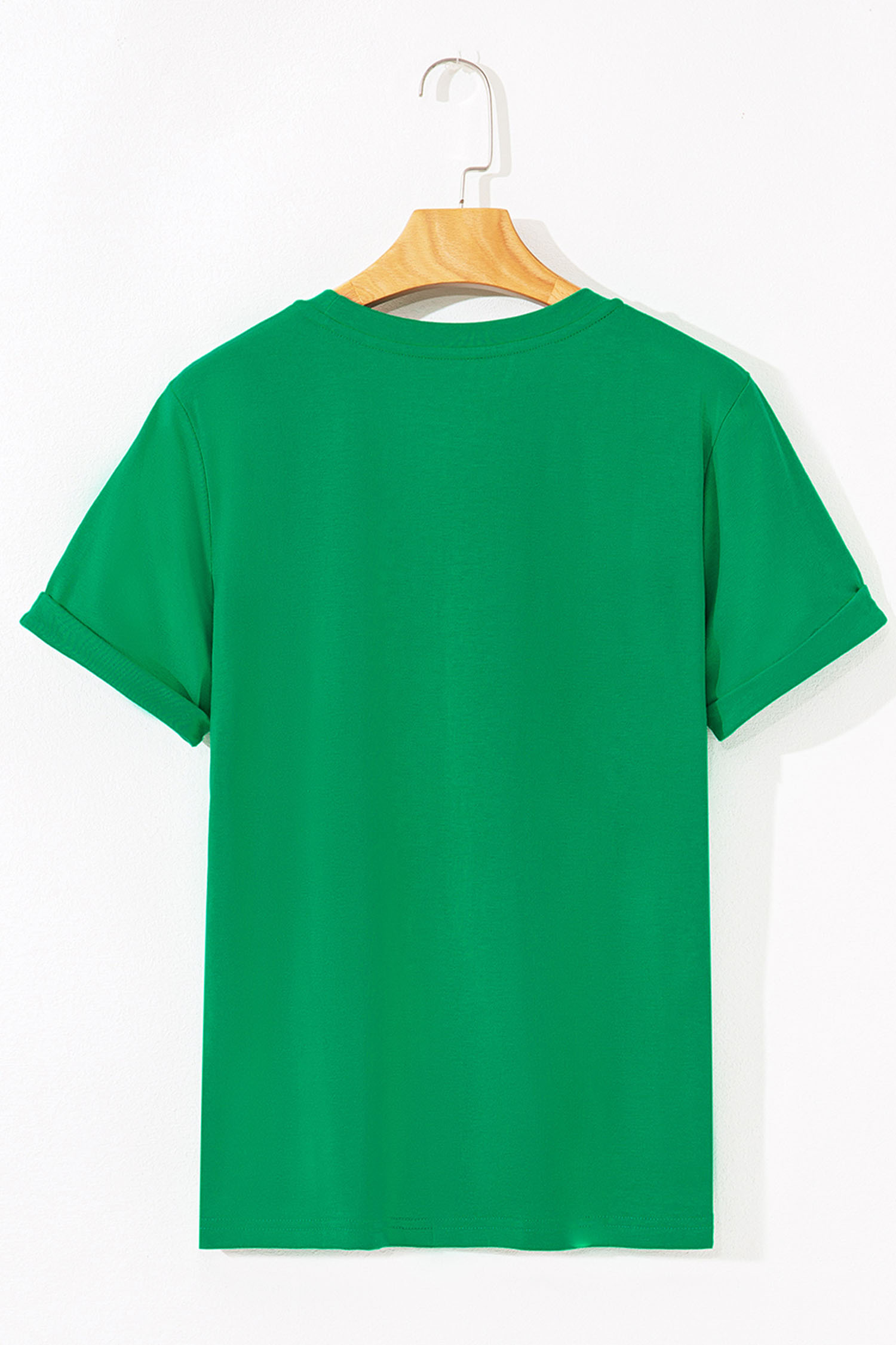 Bright Green Cute Clover Bow Checkered Detail Casual T Shirt - loveforevers