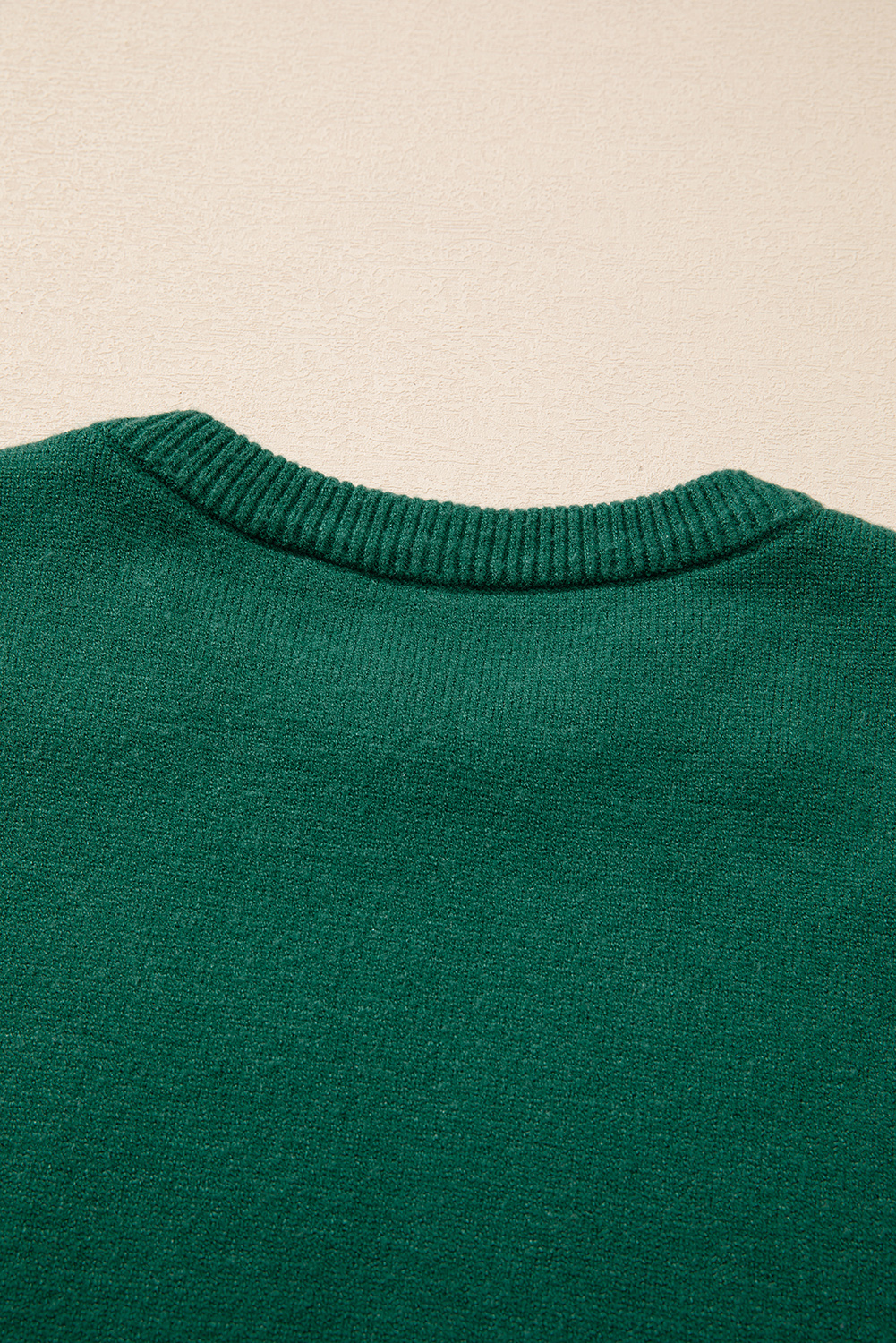 Evergreen Pearled Drop Shoulder Round Neck Sweater - loveforevers