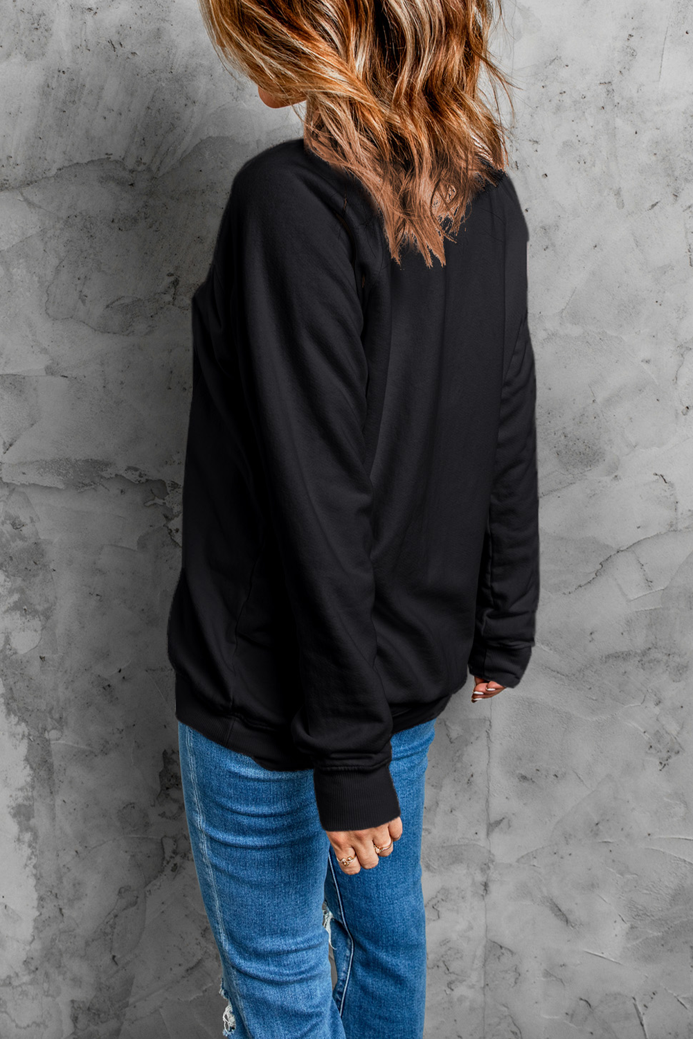 Black Thanksgiving Turkey Graphic Drop Shoulder Sweatshirt - loveforevers