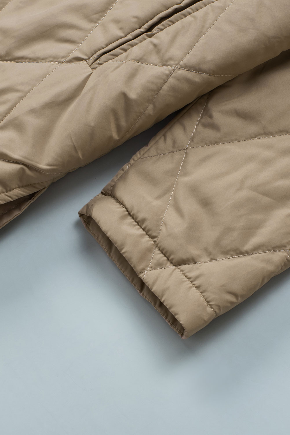 Green Quilted Snap Button Hooded Puffer Coat - loveforevers