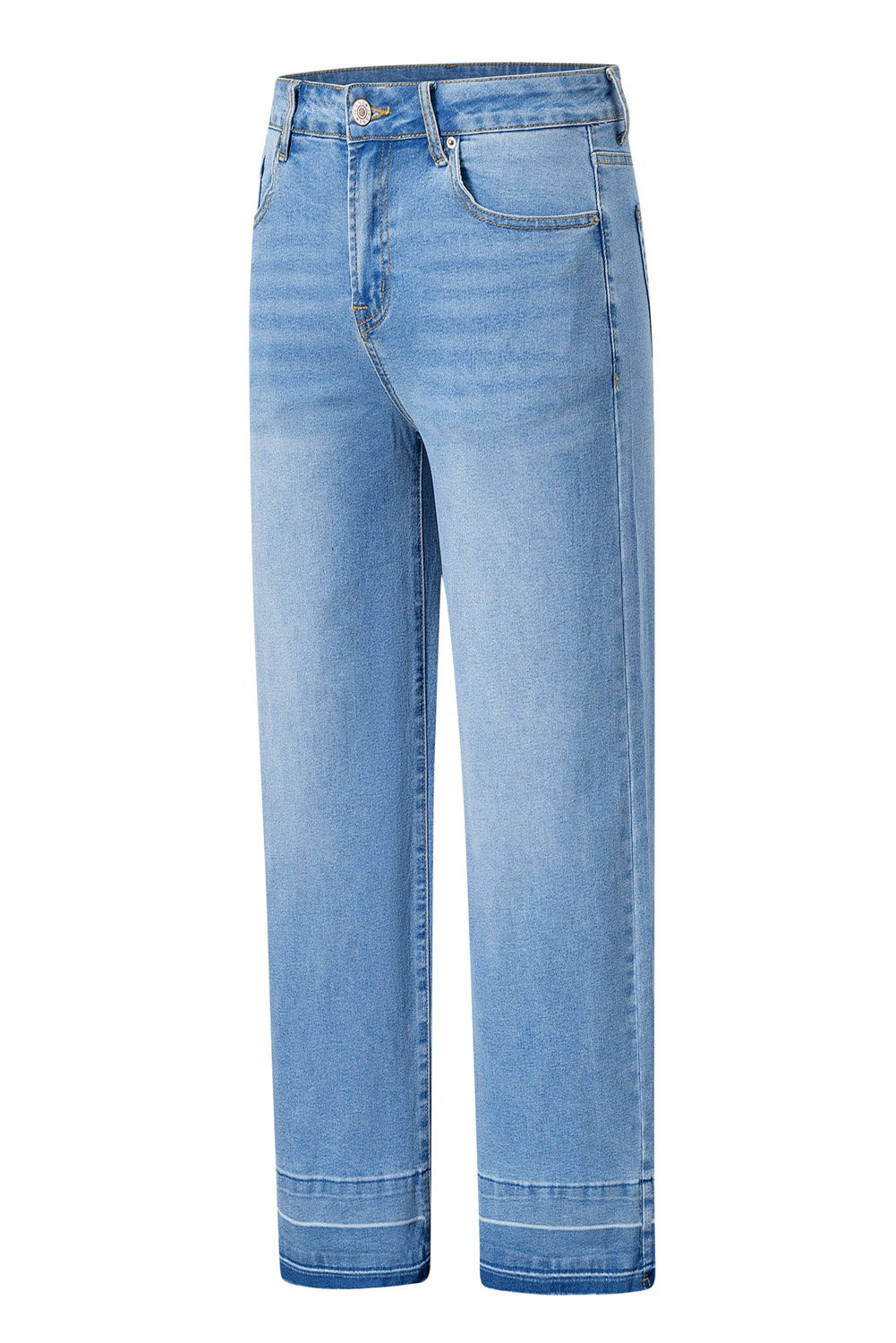 Gray Raw Hem Straight Leg Loose High Waist Jeans - loveforevers