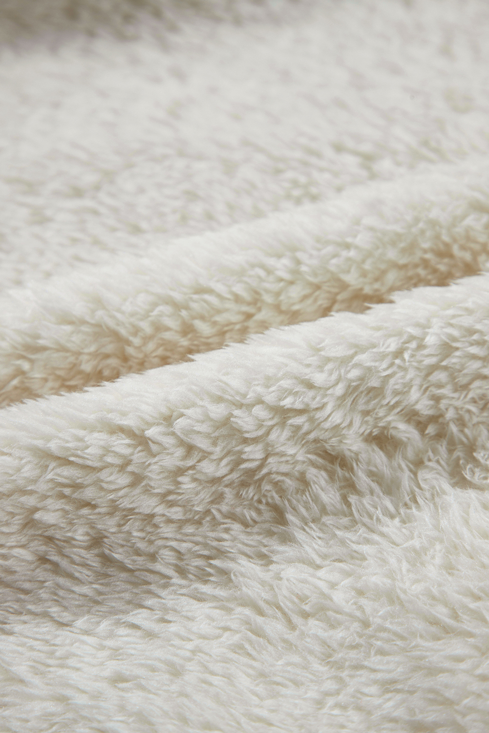 White Contrast Ribbed Edge Plush Hoodie - loveforevers