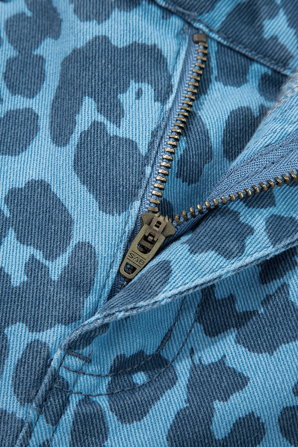 Khaki Leopard Print Straight Loose Jeans - loveforevers