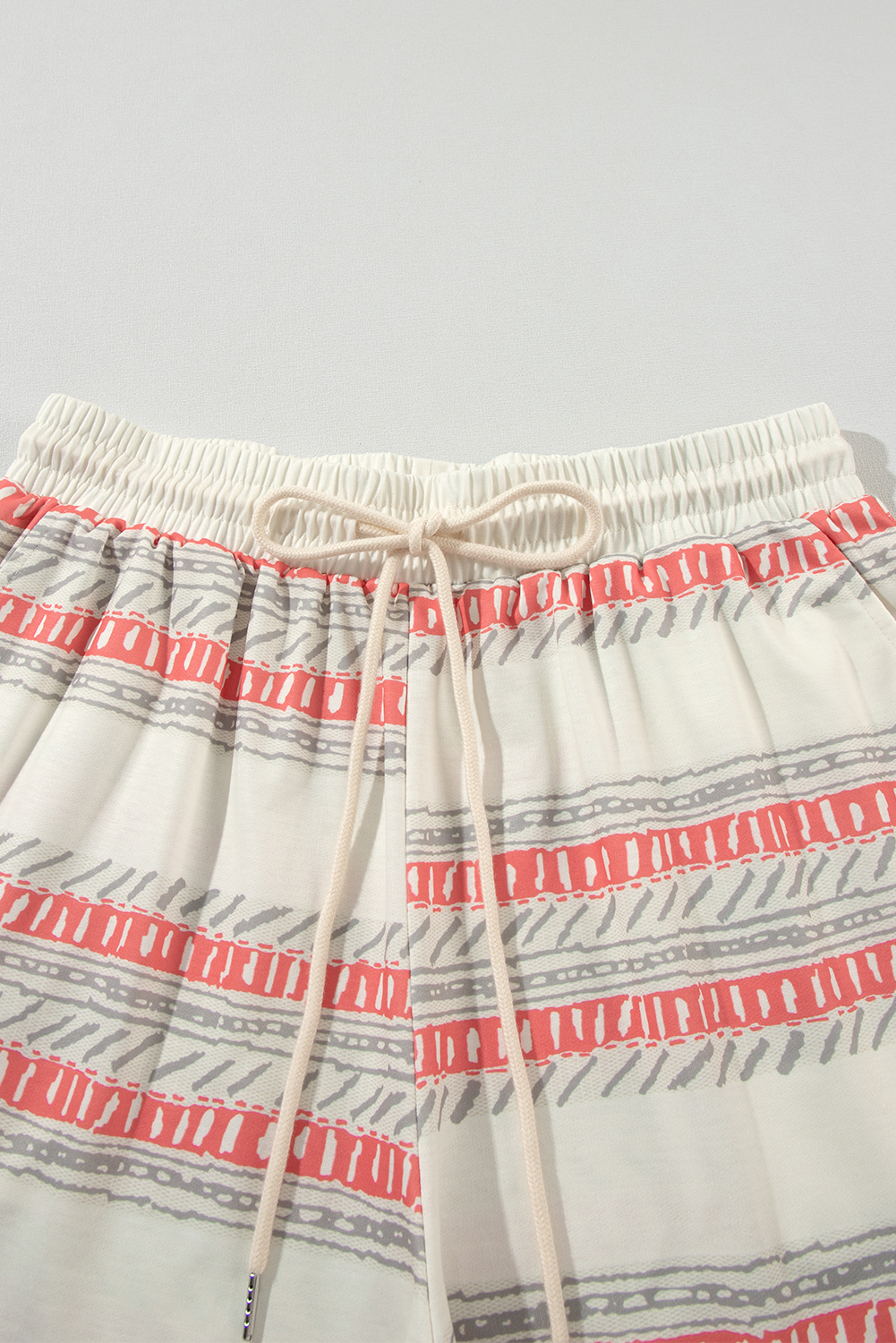 Beige Western Striped Print Casual Tank 2pcs Outfit - loveforevers