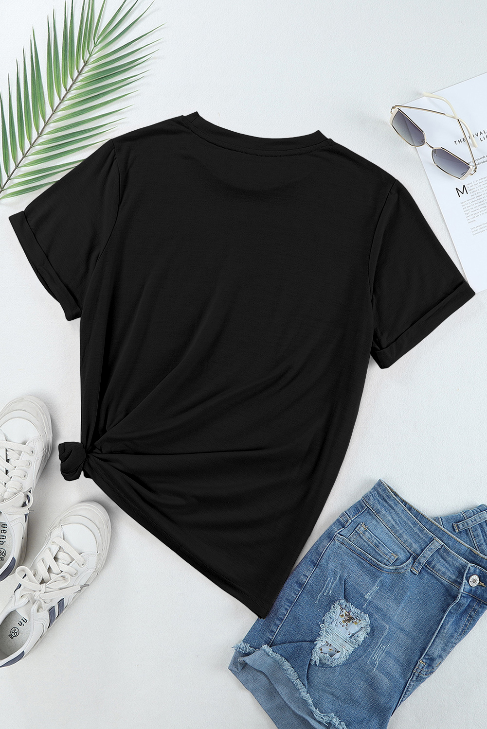 Khaki Casual Plain Crew Neck Tee - loveforevers