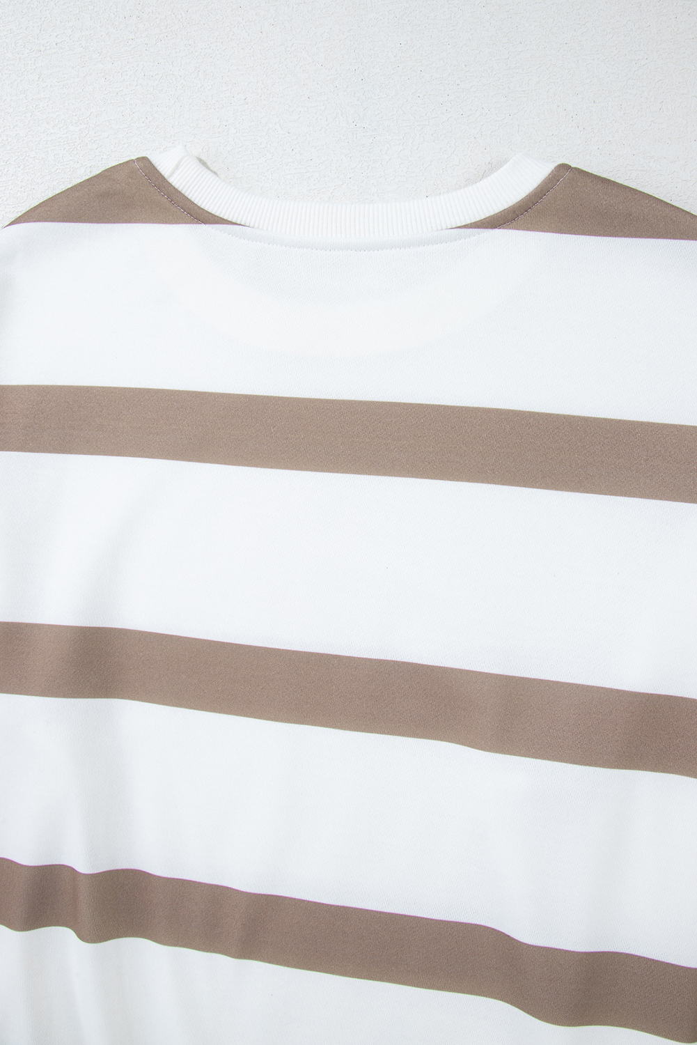 Brown Stripe Striped Drop Shoulder Pullover and Jogger Pants Set - loveforevers