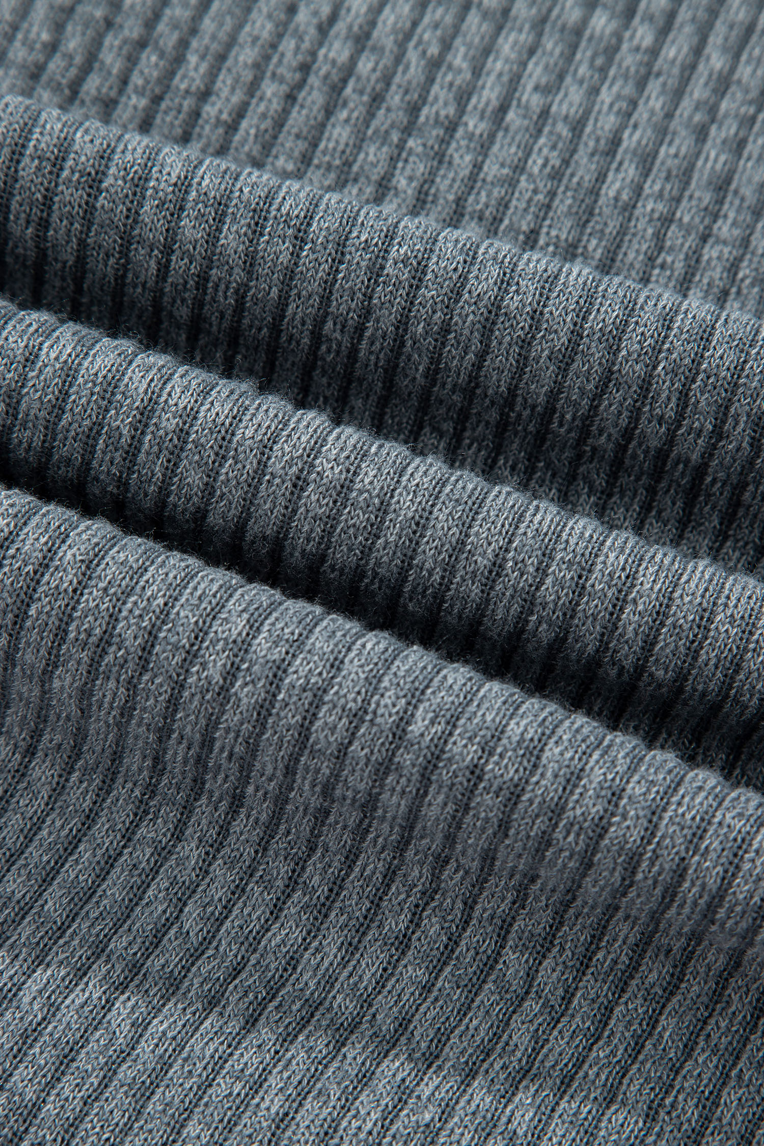 Medium Grey Ribbed Knit Buttons Front Flap Pocket Casual Shacket - loveforevers