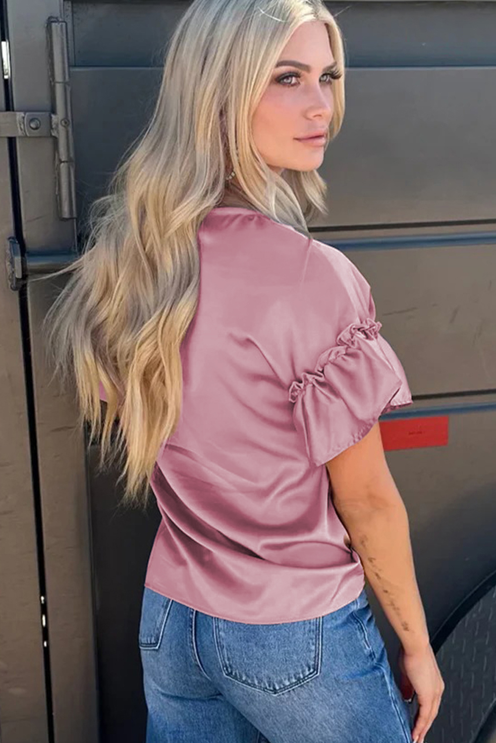 Toadstool Satin Ruffle Sleeve Top - loveforevers