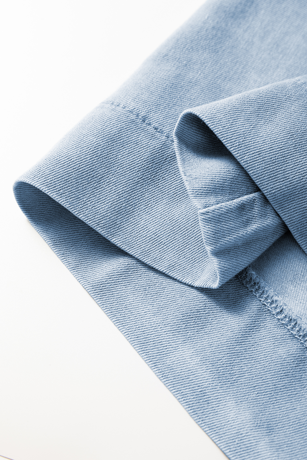 Beau Blue Flutter Sleeve Shirred Detail Button Up Denim Mini Dress - loveforevers