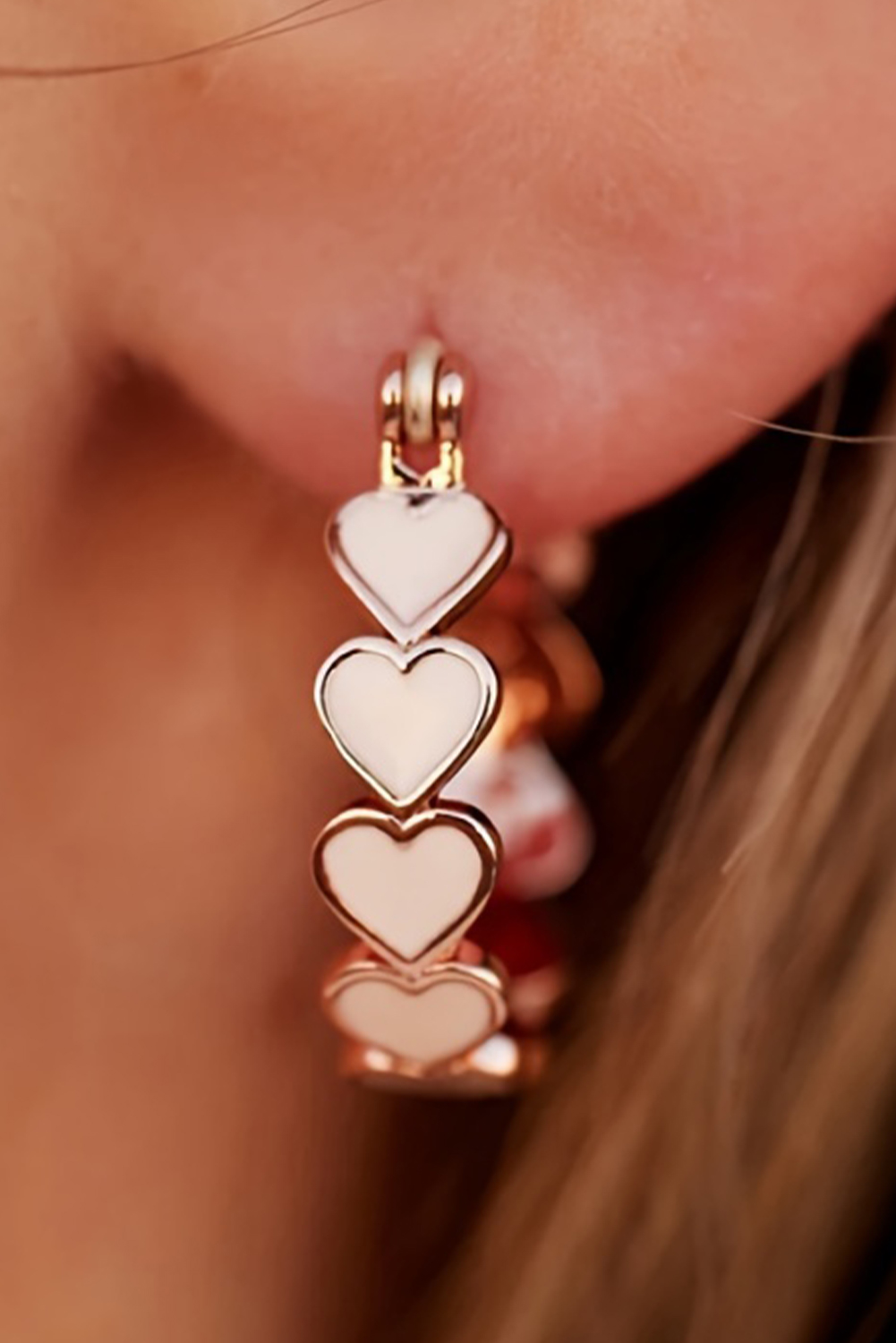 White Heart Shape Plated Alloy Small Hook Earrings - loveforevers